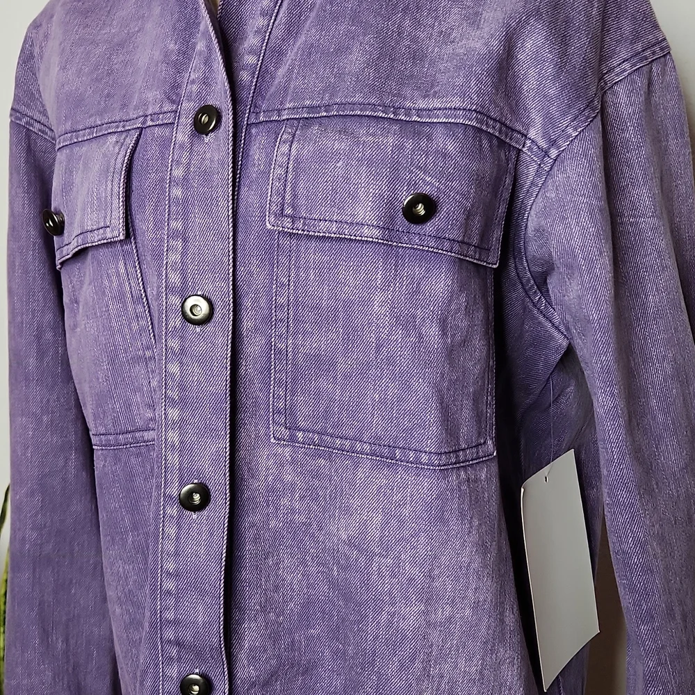 ENTRO Denim Utility Shacket Jacket - Picture 4 of 13